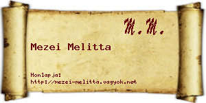 Mezei Melitta névjegykártya